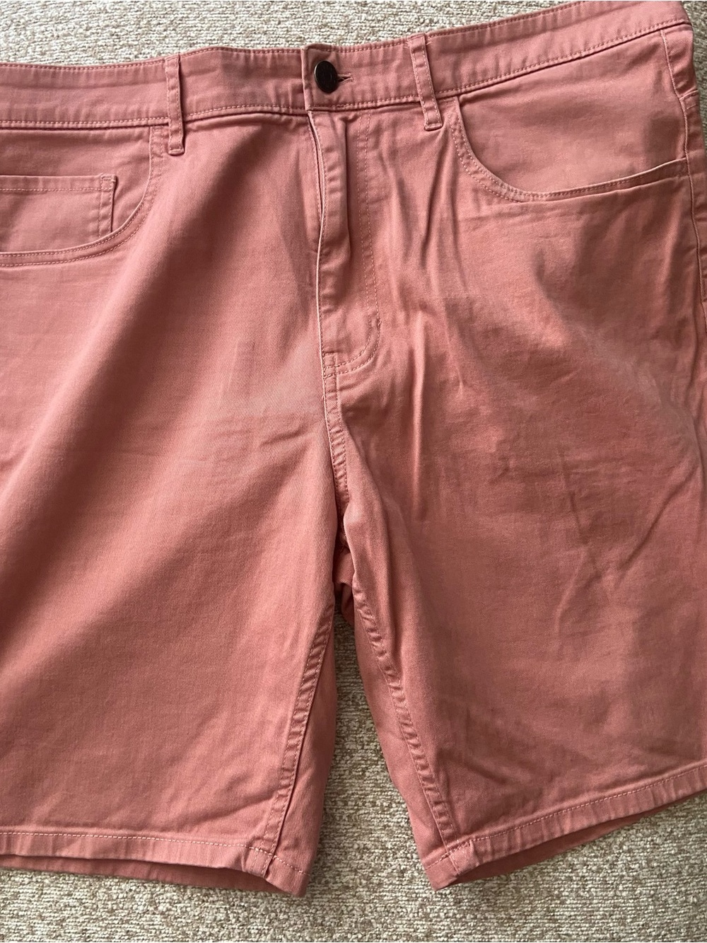 Bixby Nomad Mens Shorts SIZE 35 Pink Twill 10.5” Long Inseam Stretch Outdoors